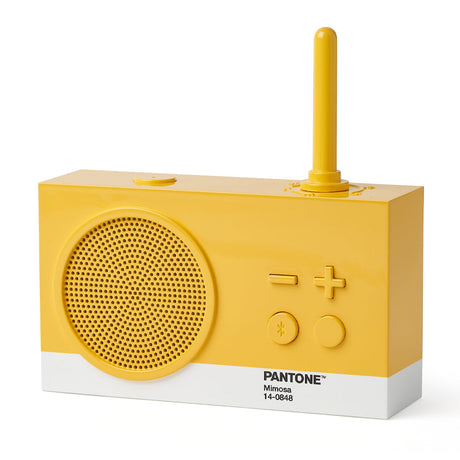 Lexon GIFT Set PANTONE - Yellow - Includes Mino+ Mini Speaker, Flip Classic Clock, Mina M Lamp, Thykho 3  Speaker