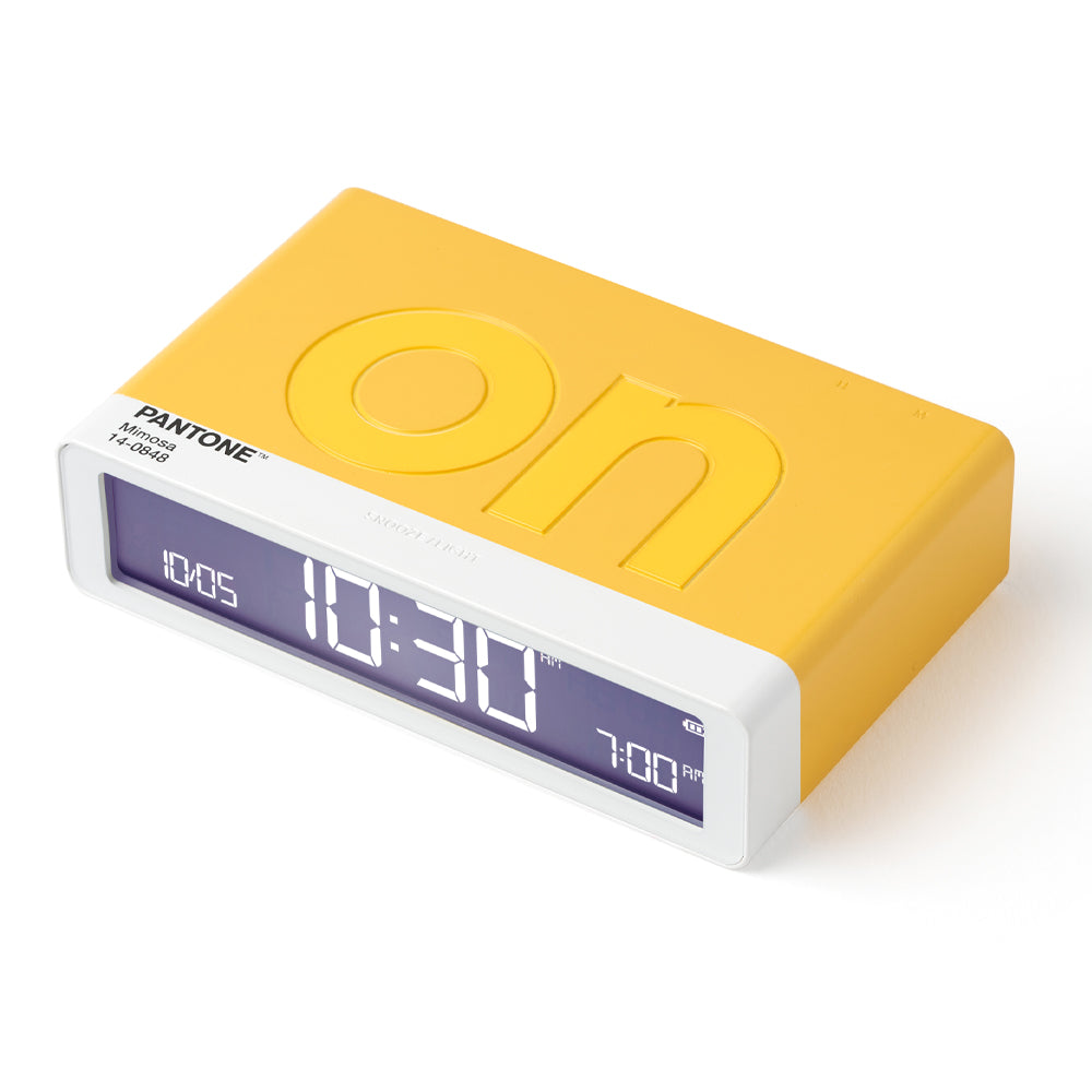 Lexon GIFT Set PANTONE - Yellow - Includes Mino+ Mini Speaker, Flip Classic Clock, Mina M Lamp, Thykho 3  Speaker