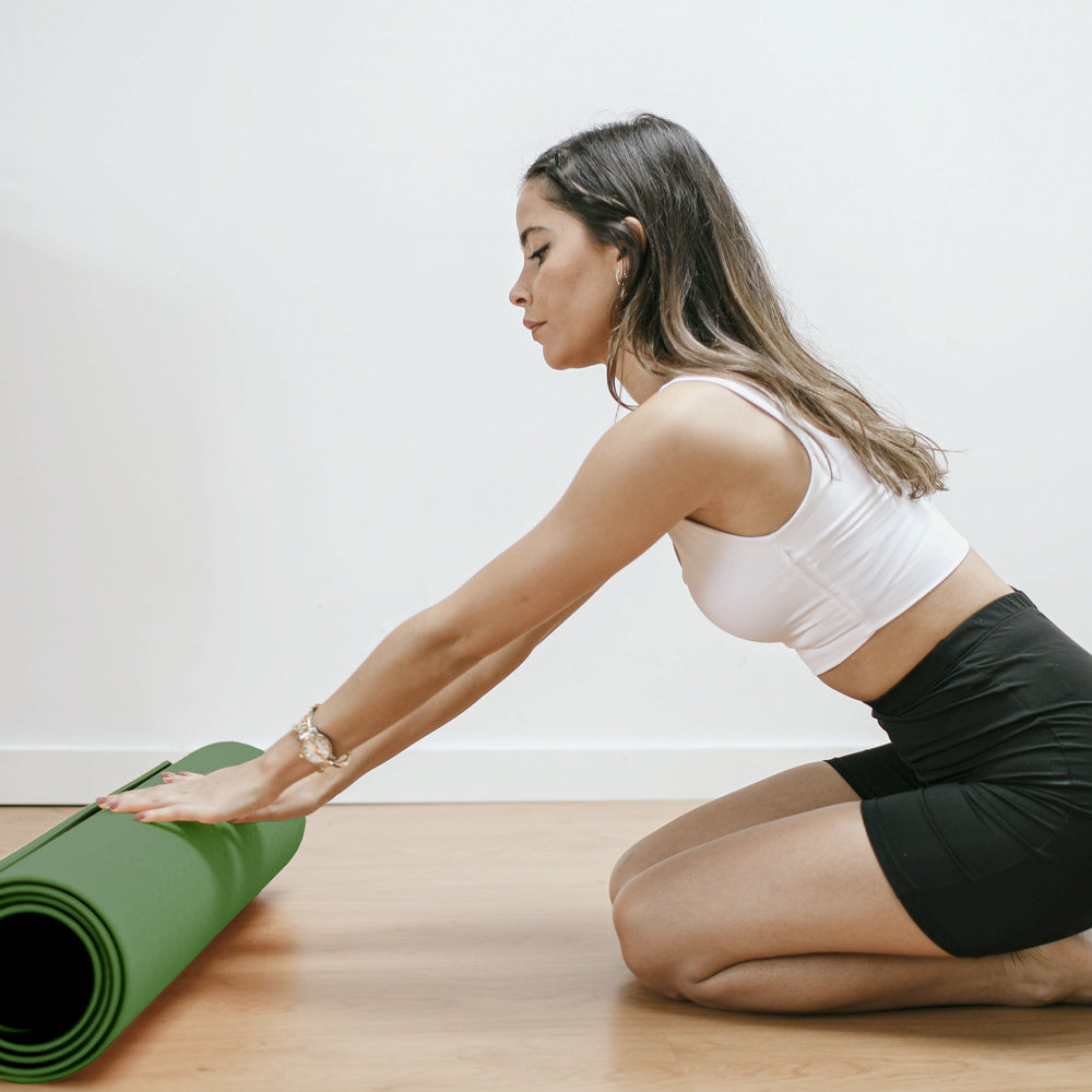 Mandala Premium Yoga Mat Set - Jade Green (5mm Vegan Suede Mat, Adjustable Strap & Stainless Steel Water Bottle)