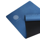 Mandala Premium Yoga Mat Set - Midnight Blue (5mm Vegan Suede Mat, Adjustable Strap & Stainless Steel Water Bottle)
