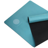 Mandala Premium Yoga Mat Set - Teal (5mm Vegan Suede Mat, Adjustable Strap & Stainless Steel Water Bottle)