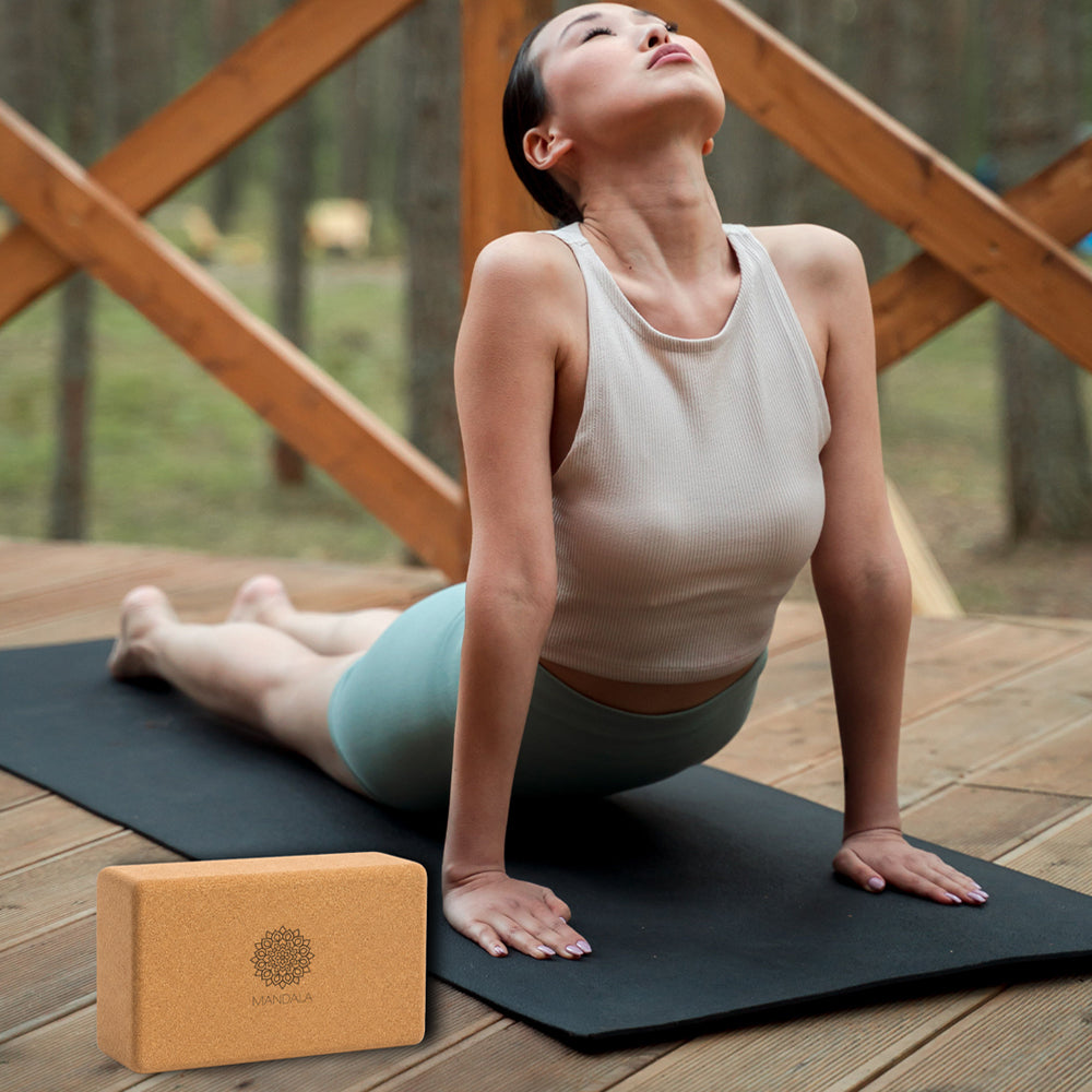 Mandala Natural Cork Yoga Block - Large (10x15x23cm)