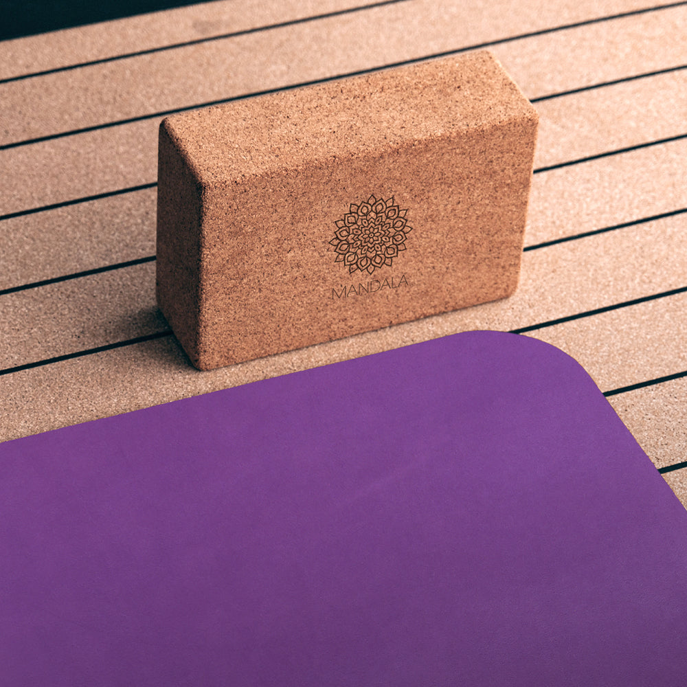 Mandala Natural Cork Yoga Block - Large (10x15x23cm)