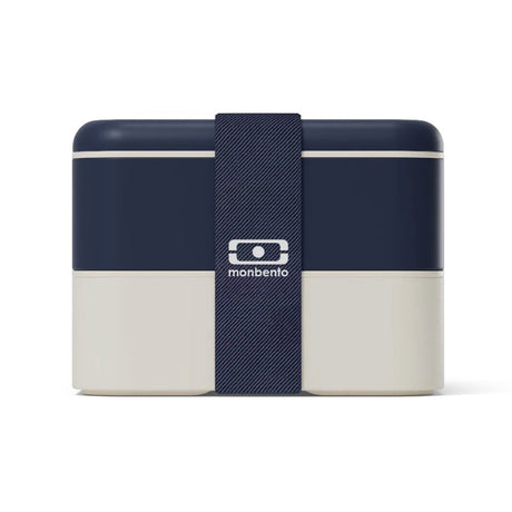 Monbento Flex 2 Compartment Lunch Box with Cutlery - Blue Natural