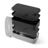 Monbento Mb Sense Original Two-Tier Metal Bento Box - Black Onyx