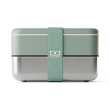 Monbento Mb Sense Original Two-Tier Metal Bento Box - Green Natural