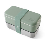 Monbento Mb Sense Original Two-Tier Metal Bento Box - Green Natural
