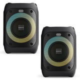 2x Majority PS100 - Bundled Party Speaker 40w Bluetooth Karaoke-DJ-Party-PA System - Black
