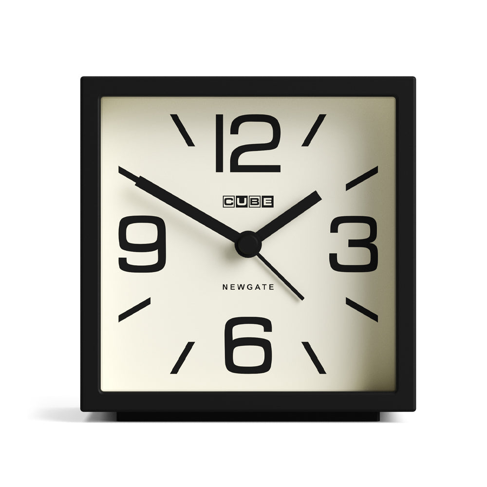 Newgate Cube Mantel Clock - Black