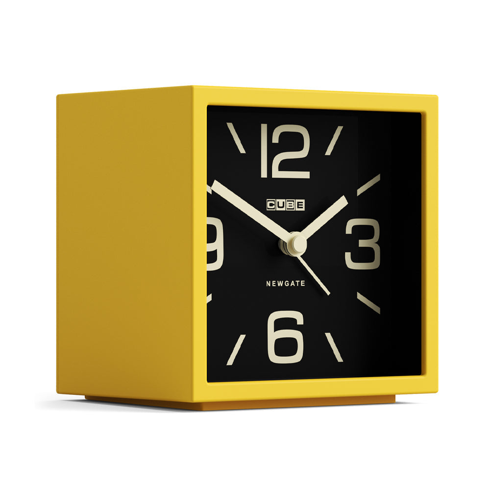 Newgate Cube Mantel Clock - Citrus Yellow