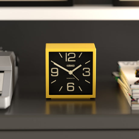 Newgate Cube Mantel Clock - Citrus Yellow