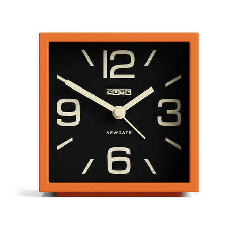 Newgate Cube Mantel Clock - Pumpkin Orange