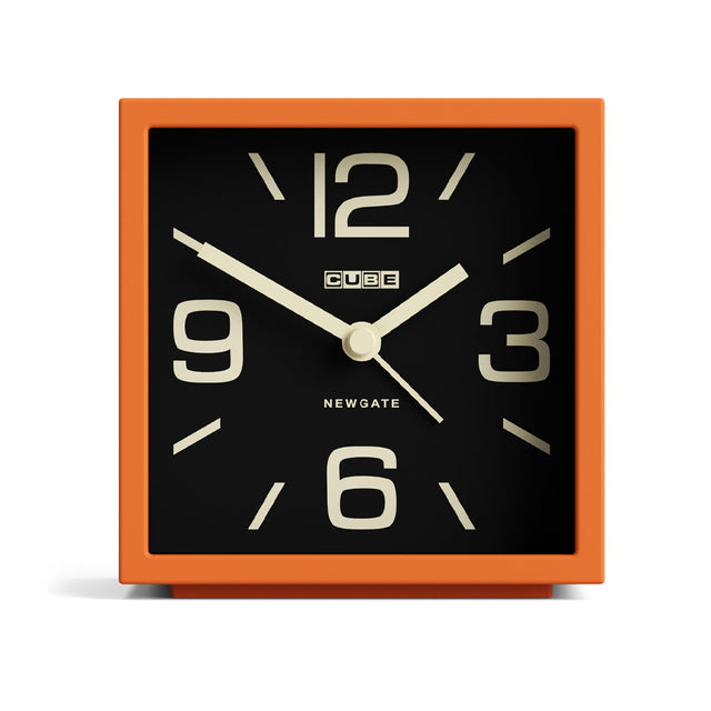 Newgate Cube Mantel Clock - Pumpkin Orange