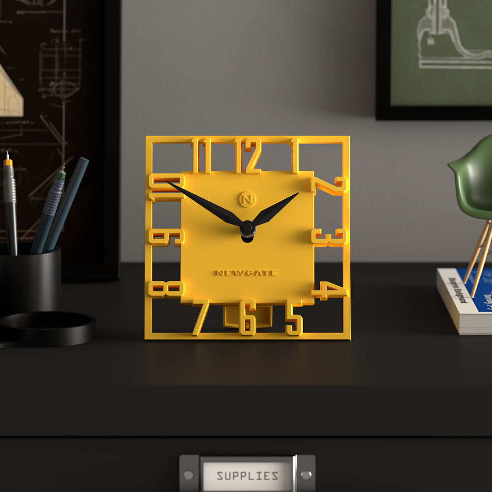 Newgate Highline Mantel Clock - Yellow