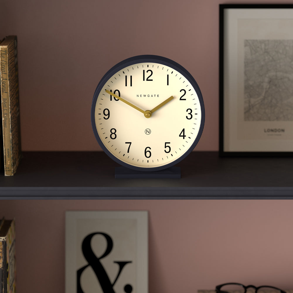 Newgate Q Mantel Clock - Petrol Blue