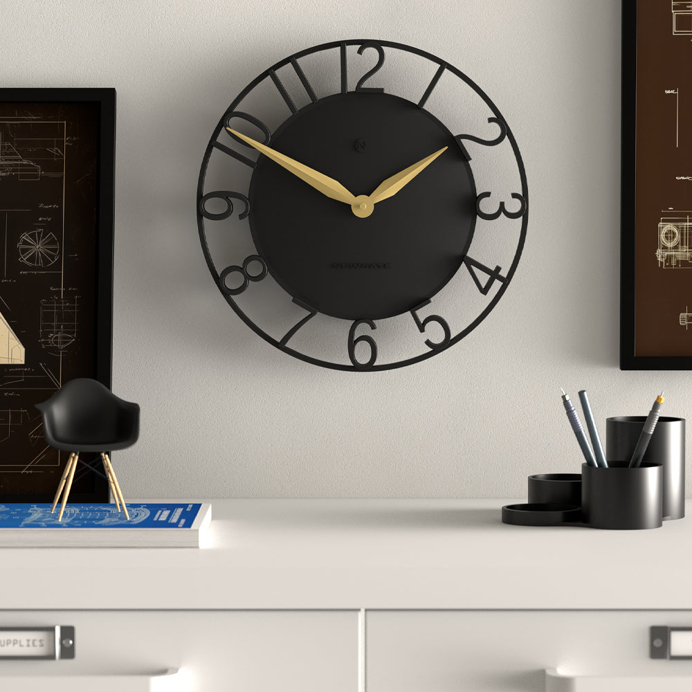 Newgate Time Traveller Wall Clock - Black