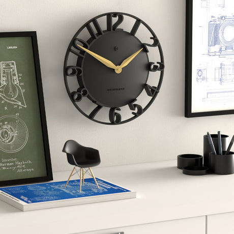 Newgate Time Traveller Wall Clock - Black