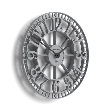 Newgate Warehouse Wall Clock - Clockwork Grey