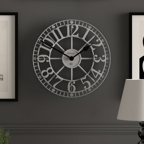 Newgate Warehouse Wall Clock - Clockwork Grey