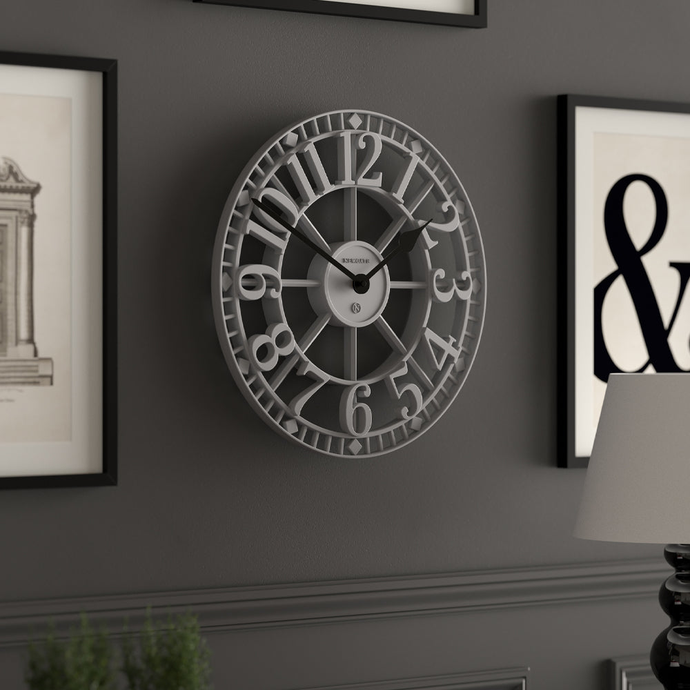 Newgate Warehouse Wall Clock - Clockwork Grey