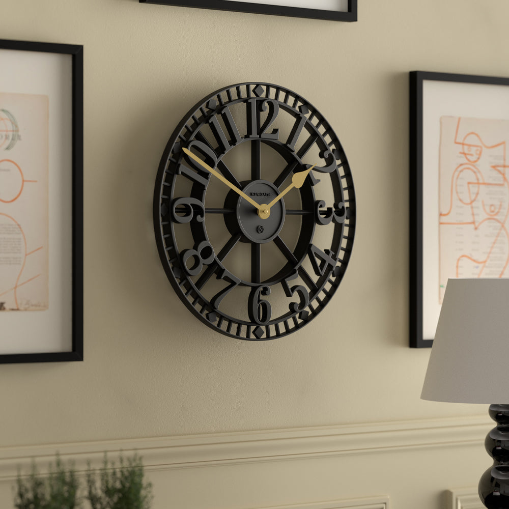 Newgate Warehouse Wall Clock - Black