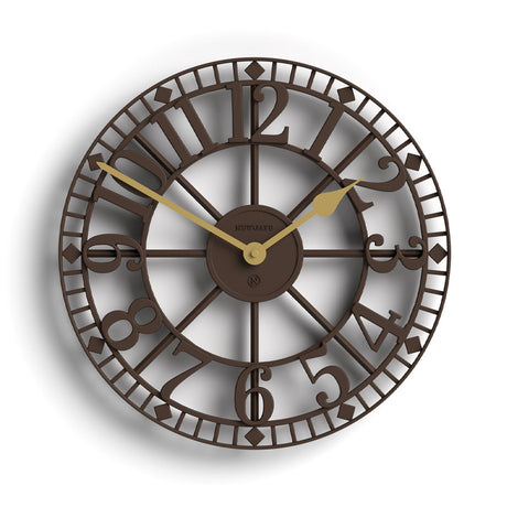 Newgate Warehouse Wall Clock - Mocha Brown