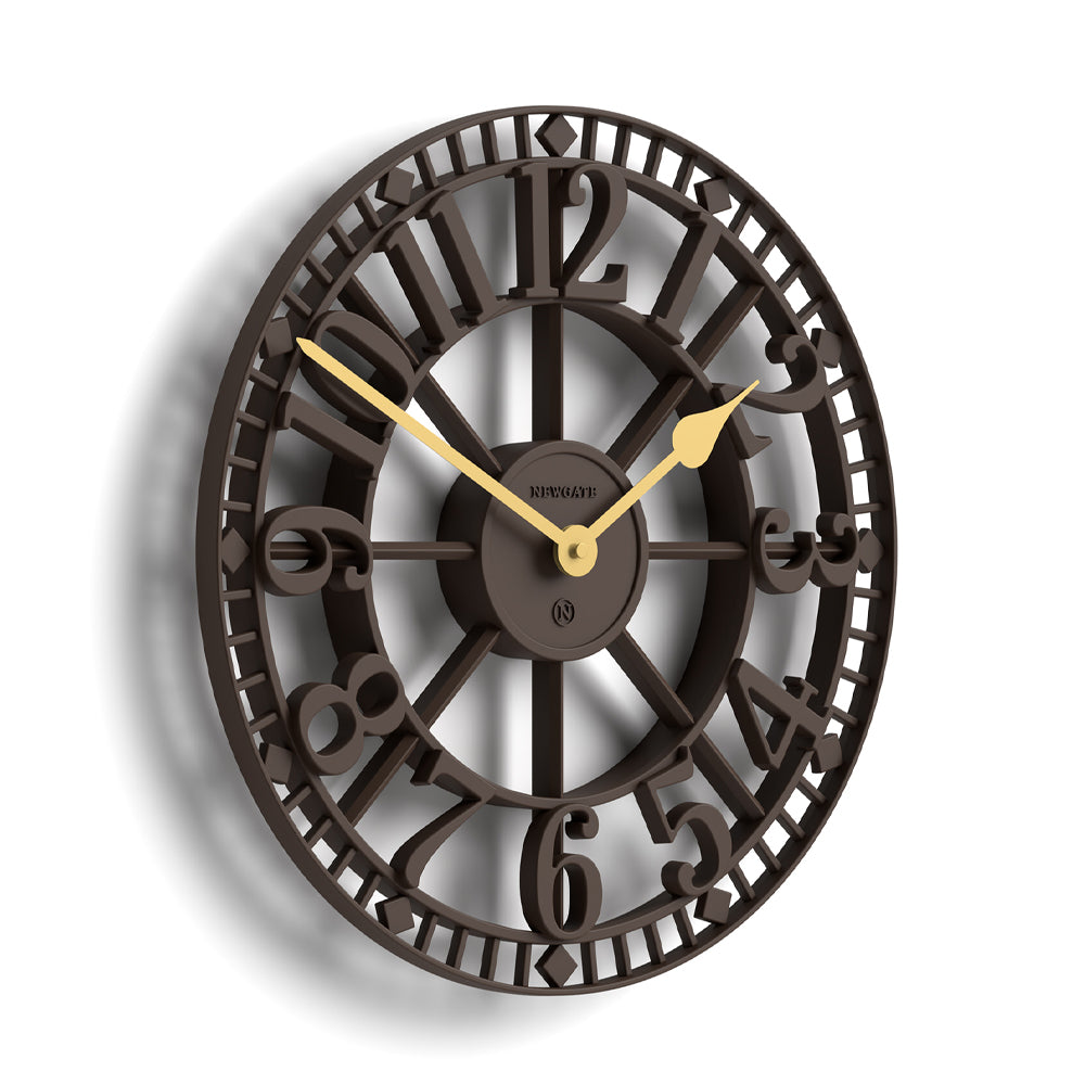 Newgate Warehouse Wall Clock - Mocha Brown