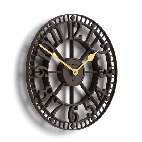 Newgate Warehouse Wall Clock - Mocha Brown