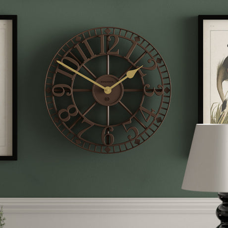 Newgate Warehouse Wall Clock - Mocha Brown