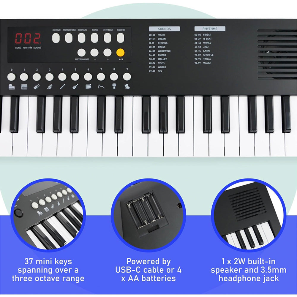Axus Axus Mini Keyboard 37 Key Keyboard - Black – Boutique Retailer