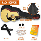 3rd Avenue Full Size Cutaway Acoustic Guitar Pack - Natural
