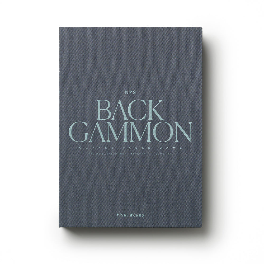 Printworks Classic Backgammon Board Game - Grey Blue
