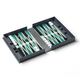 Printworks Classic Backgammon Board Game - Grey Blue