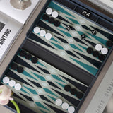 Printworks Classic Backgammon Board Game - Grey Blue
