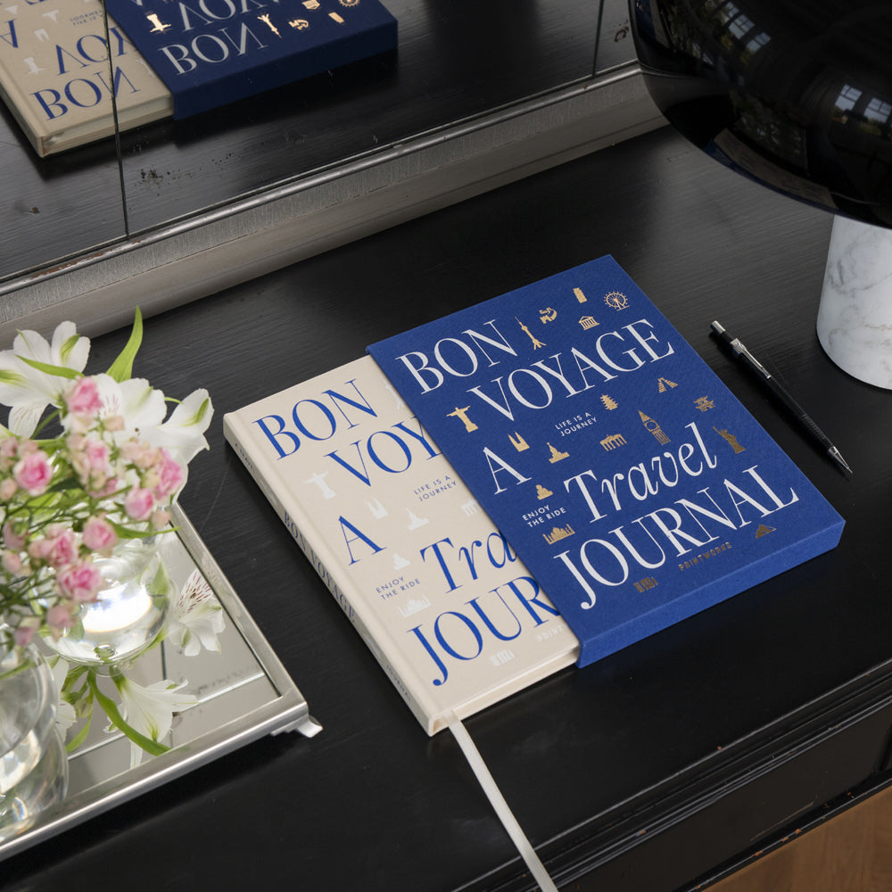 Printworks Bon Voyage Travel Journal-  Blue Beige