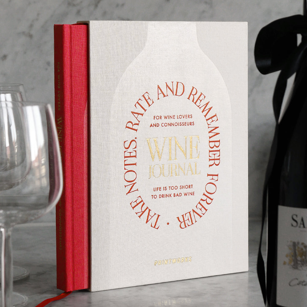 Printworks Wine Tasting Journal - Beige Red