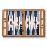 Printworks Lacquered Backgammon Board Game - Blue