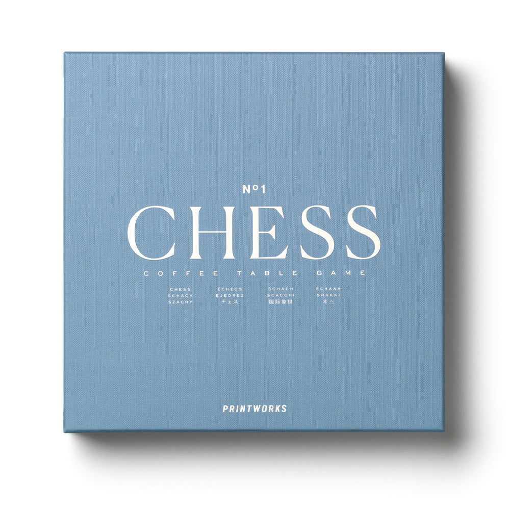 Printworks Classic Chess Board Game - Dusty Blue (Coffee Table Set)