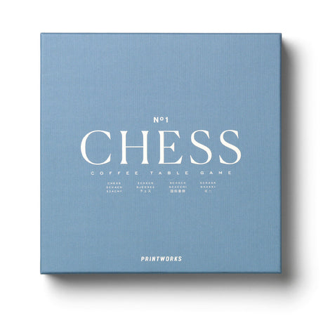 Printworks Classic Chess Board Game - Dusty Blue (Coffee Table Set)
