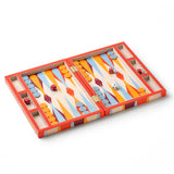 Printworks Lacquered Backgammon Board Game - Red