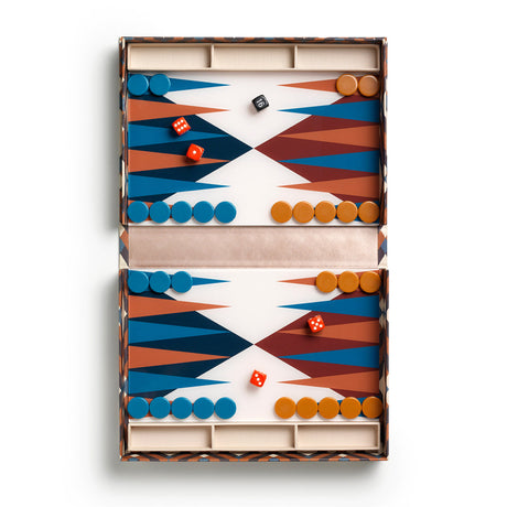 Printworks Bazaar Backgammon Board Game - Moroccan Design (Coffee Table Set)