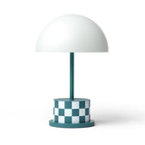 Printworks Riviera Portable LED Table Lamp - Checkers (Rechargeable Cordless Bedside Light)