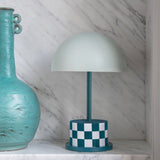 Printworks Riviera Portable LED Table Lamp - Checkers (Rechargeable Cordless Bedside Light)
