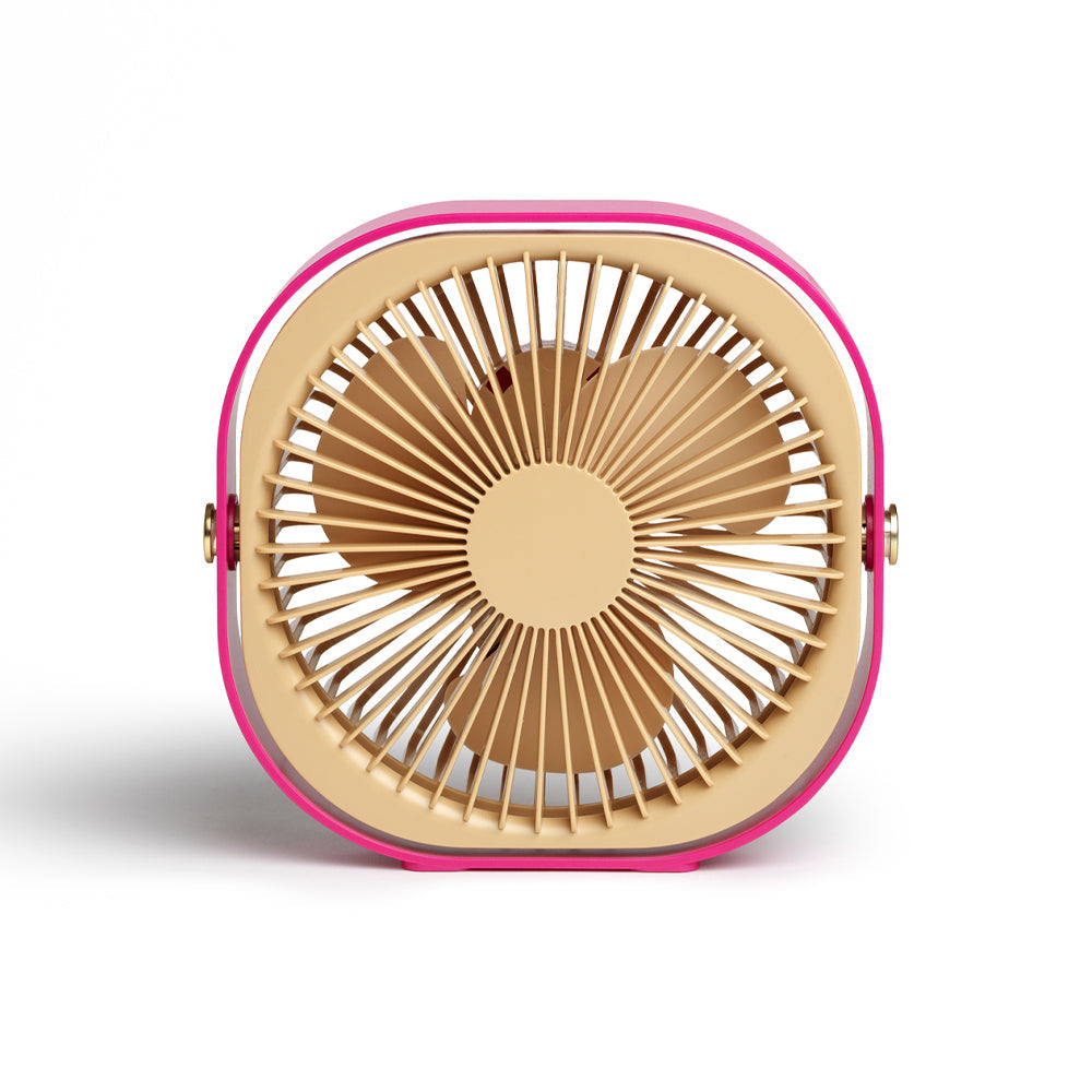 Printworks Fantastic Table Fan - Cerise (Rechargeable Cordless Desk Fan)