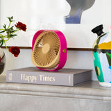 Printworks Fantastic Table Fan - Cerise (Rechargeable Cordless Desk Fan)