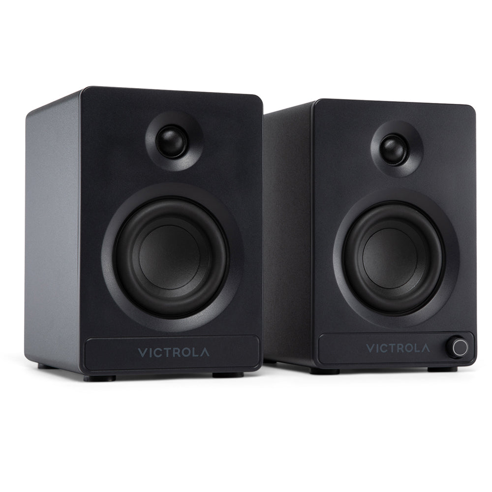 Victrola Tempo Bookshelf Bluetooth Speakers - Black