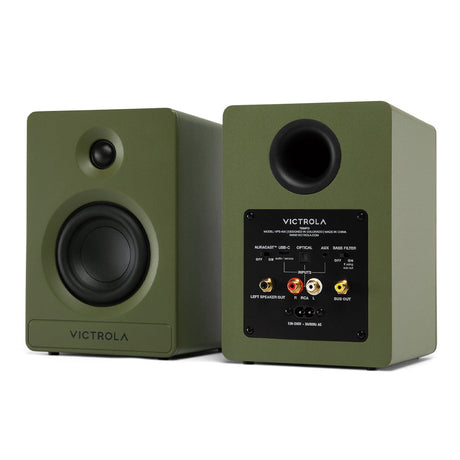 Victrola Tempo Bookshelf Bluetooth Speakers - Green