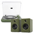 Victrola Automatic Turntable + Tempo Bookshelf Speakers Bundle - Green