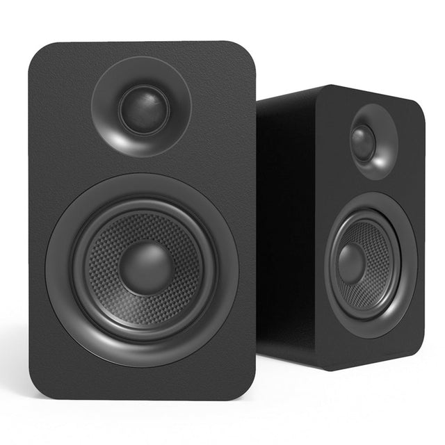 Kanto YU Passive 4" Speakers - Black, Pair (with 1" Silk Dome Tweeter and 4" Kevlar Woofer)