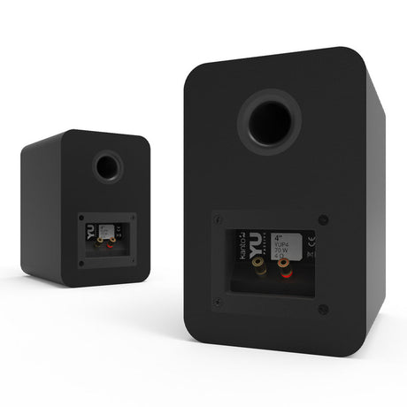 Kanto YU Passive 4" Speakers - Black, Pair (with 1" Silk Dome Tweeter and 4" Kevlar Woofer)